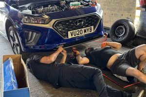 CJ Auto Services working on a Hyundai